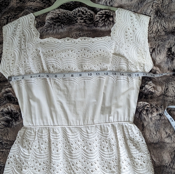 Women's 1950's Vintage white cotton lined lace dress xs/s EUC - Picture 4 of 16